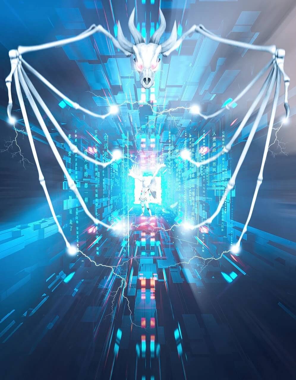An illustration that shows technology is a silmilar to a demon