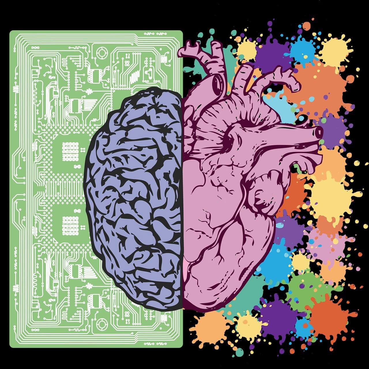 An illustration of the combination of brain and heart